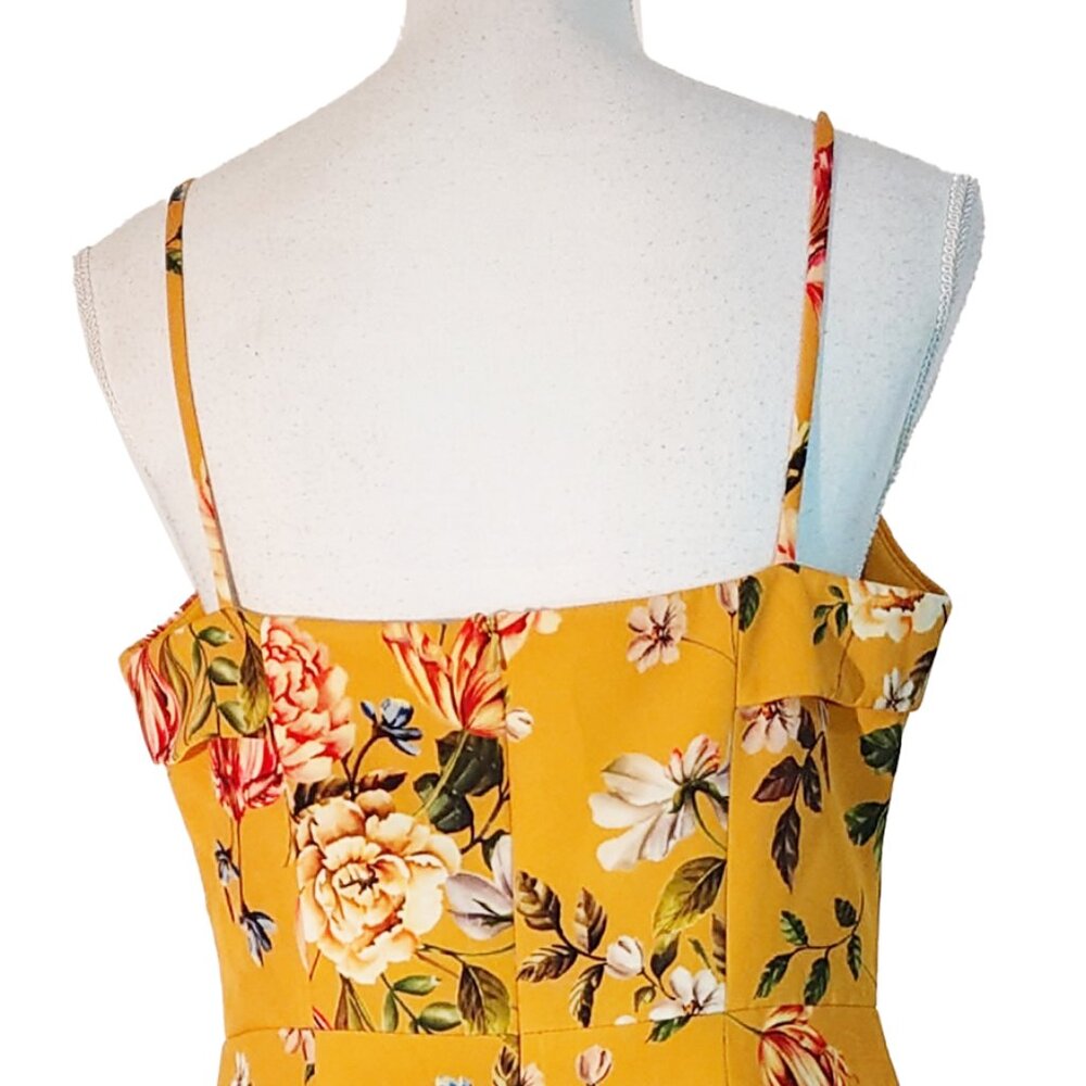 Black Halo Mustard Floral Midi Dress - Picture 5 of 11